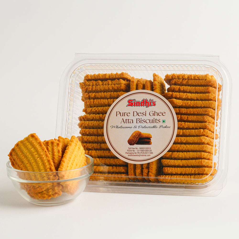 Packaged biscuits with a visible label on a white background